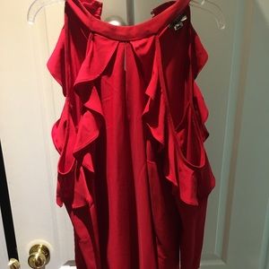 Gorgeous red cut out shoulder dress